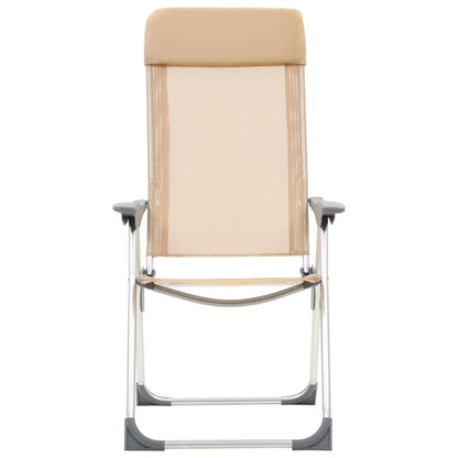 Sedie Pieghevoli da Campeggio 4 pz in Alluminio Crema