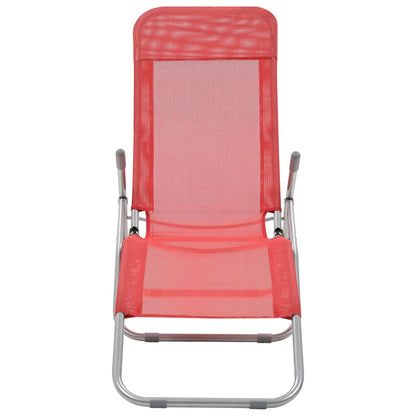 Lettini Prendisole Pieghevoli 2 pz in Textilene Rosso