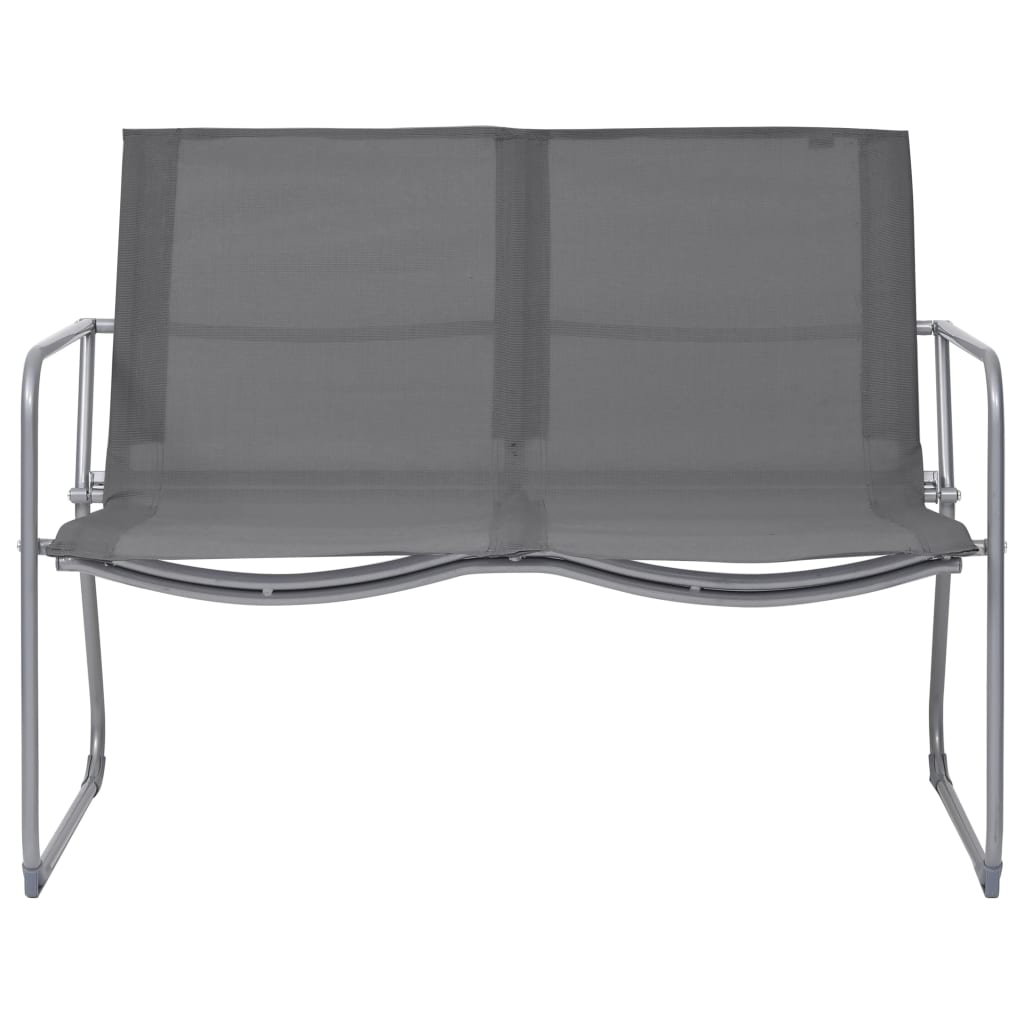 Set Divano da Giardino 4 pz in Tessuto e Acciaio Grigio