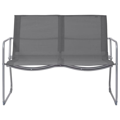 Set Divano da Giardino 4 pz in Tessuto e Acciaio Grigio
