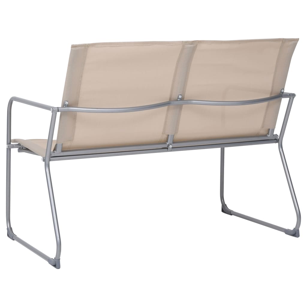 Set Divano da Giardino 4 pz in Tessuto e Acciaio Crema