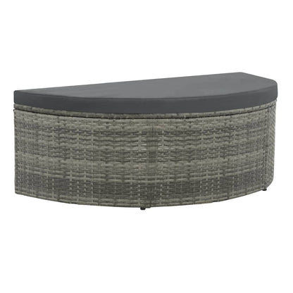 Divano da Giardino 2 Posti Cuscini Ombrellone Grigio Rattan PE