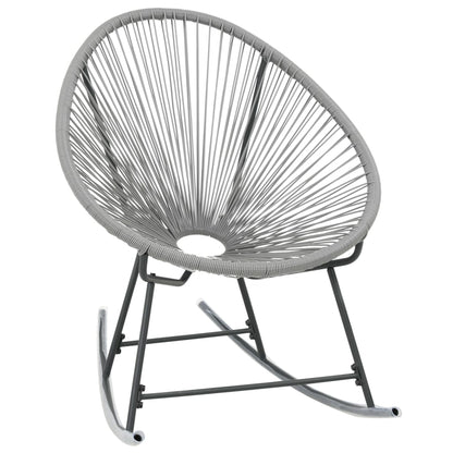 Sedia a Dondolo da Esterno Grigia in Polyrattan