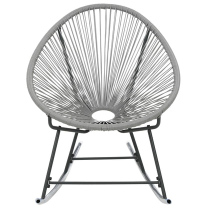 Sedia a Dondolo da Esterno Grigia in Polyrattan