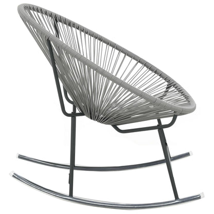 Sedia a Dondolo da Esterno Grigia in Polyrattan