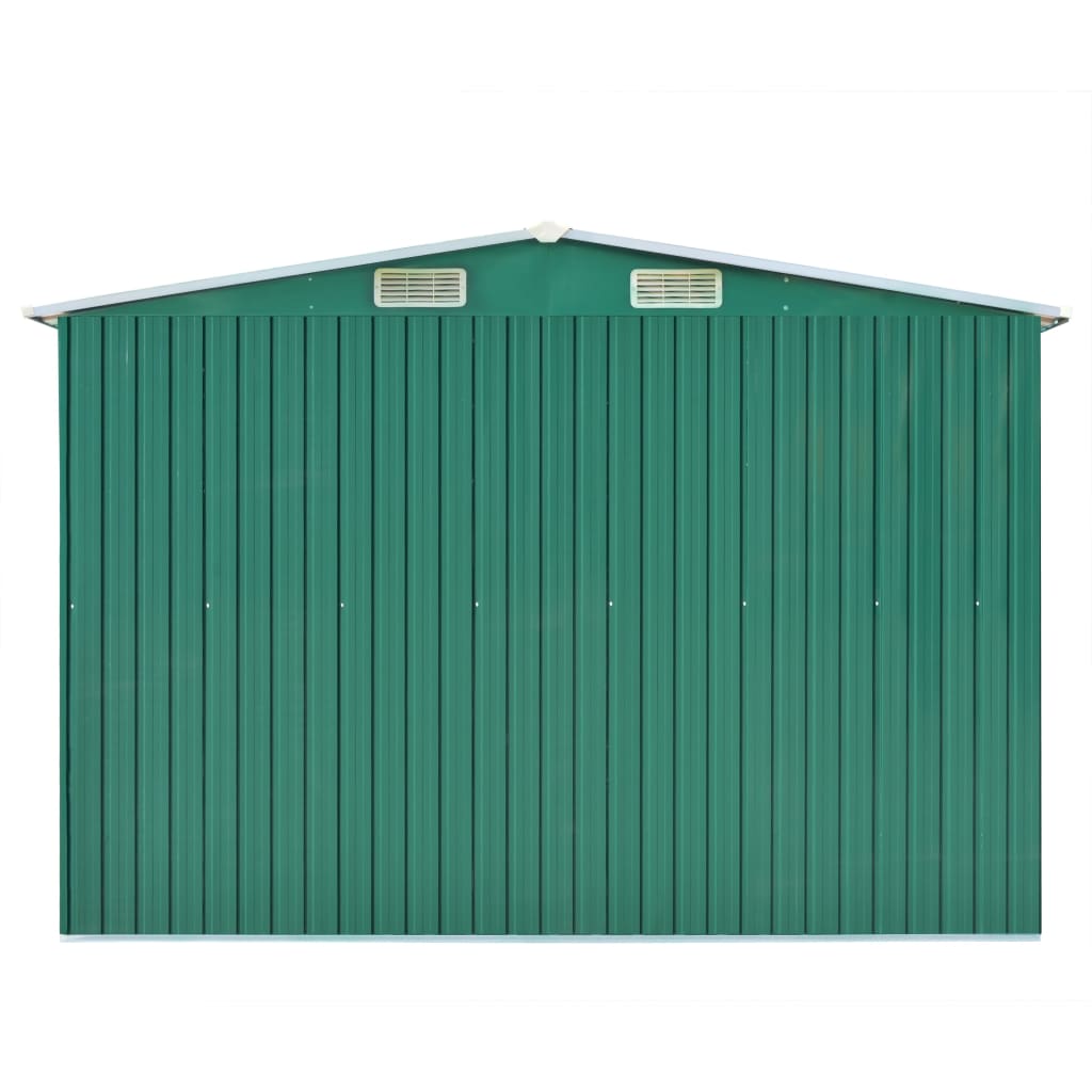 Casetta da Giardino 257x298x178 cm in Metallo Verde