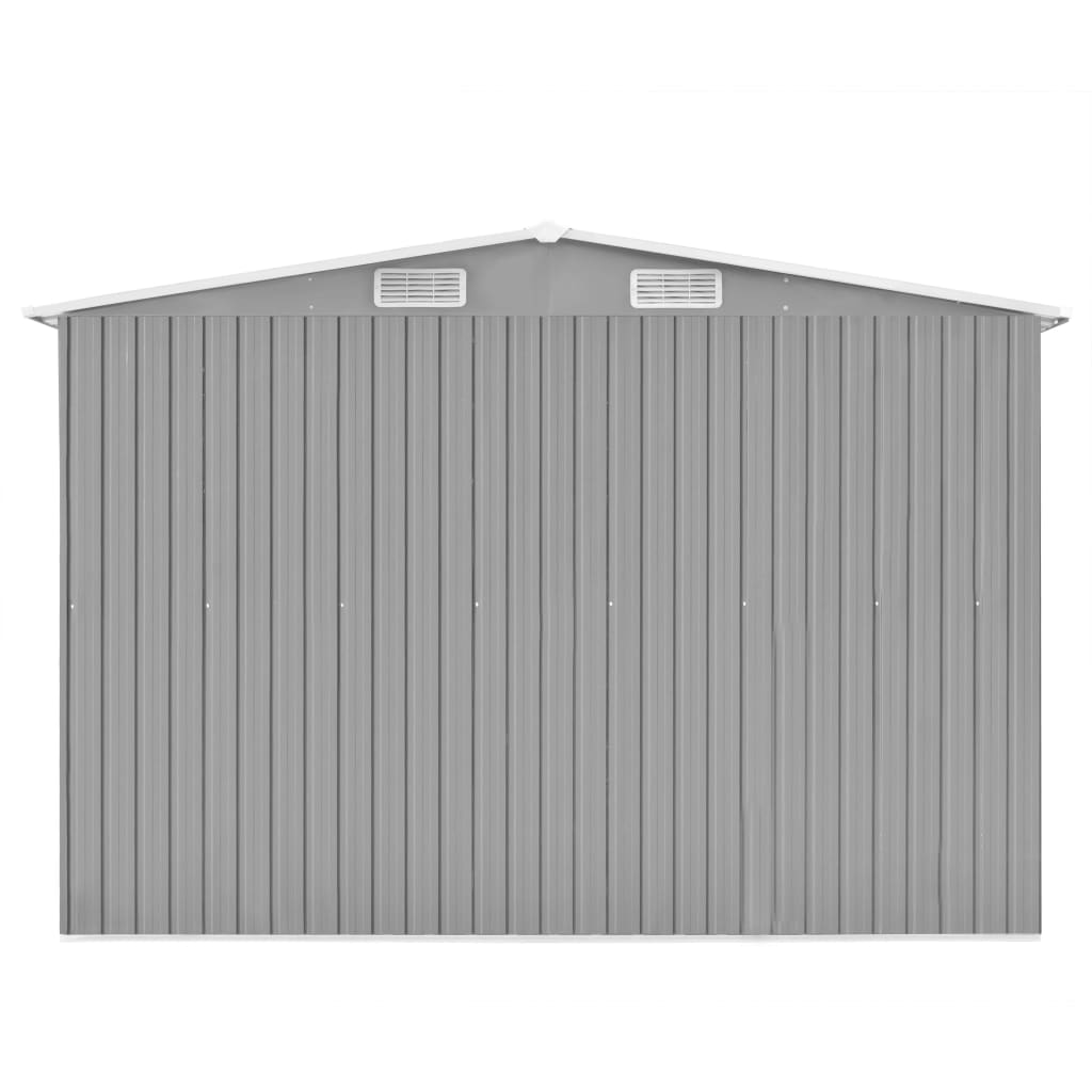 Casetta da Giardino 257x298x178 cm in Metallo Grigio