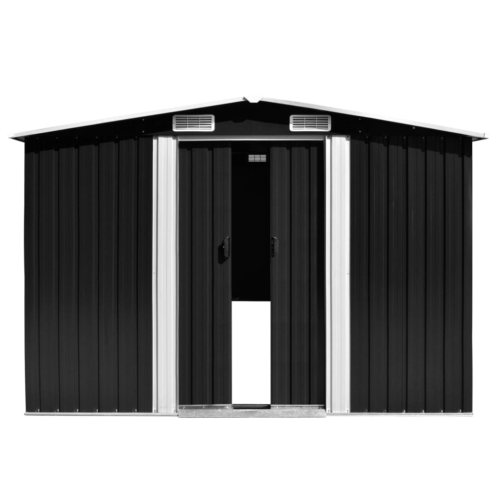 Casetta da Giardino 257x298x178 cm in Metallo Antracite