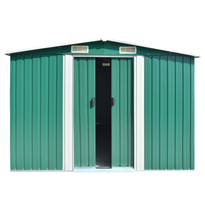 Casetta da Giardino 257x392x181 cm in Metallo Verde