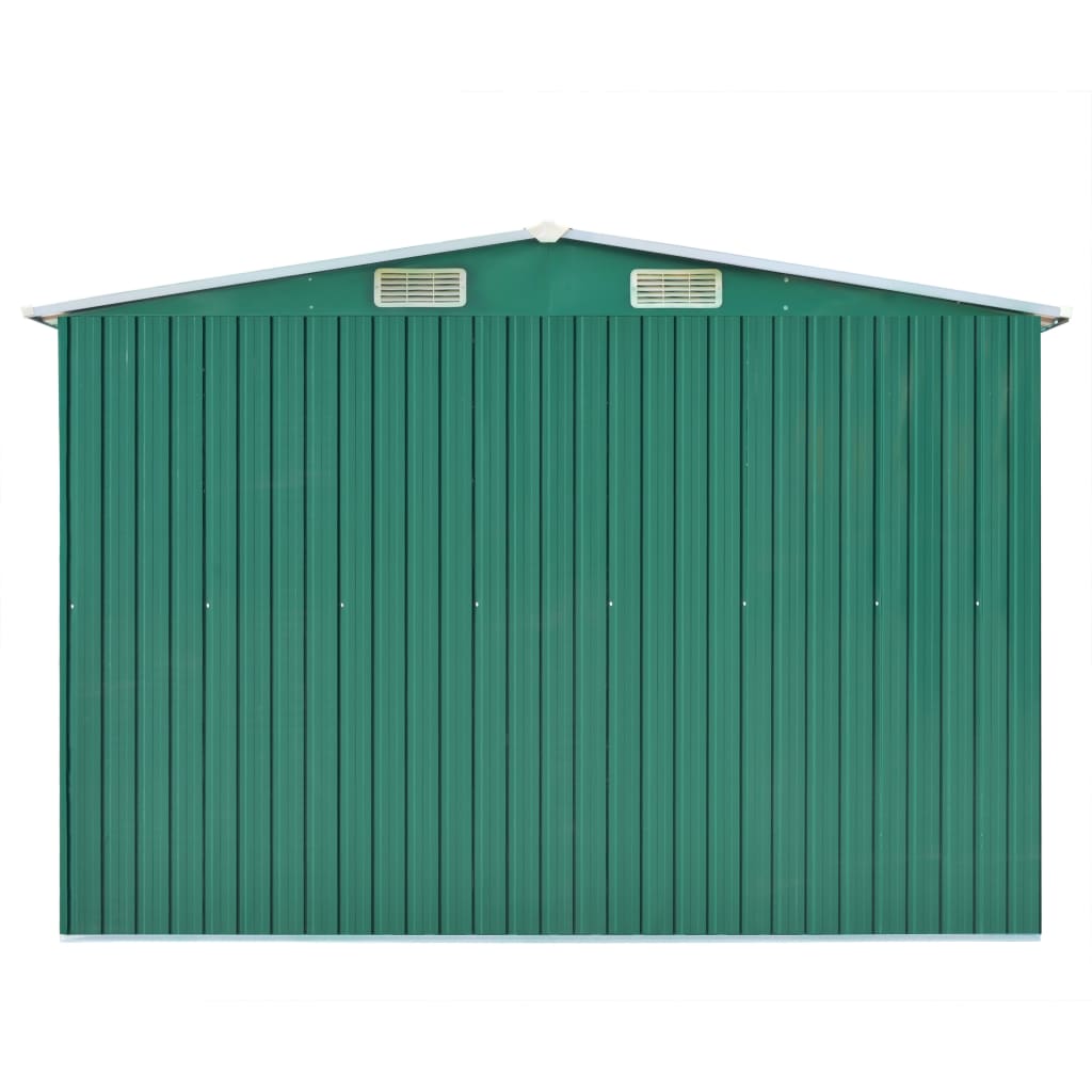 Casetta da Giardino 257x489x181 cm in Metallo Verde