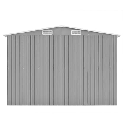 Casetta da Giardino 257x489x181 cm in Metallo Grigio