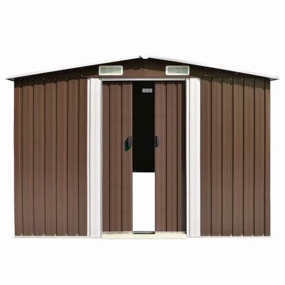 Casetta da Giardino 257x489x181 cm in Metallo Marrone