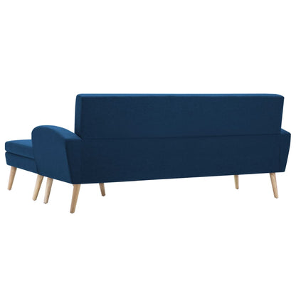 Divano a L con Rivestimento in Tessuto 186x136x79 cm Blu