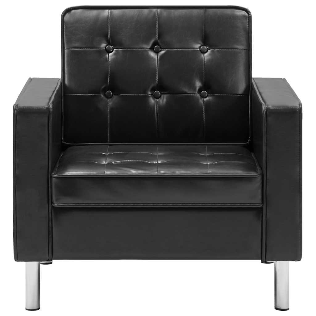 Poltrona Nera 75x70x75 cm Similpelle