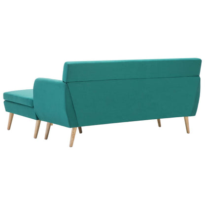 Divano a L Rivestito in Tessuto 171,5x138x81,5 cm Verde