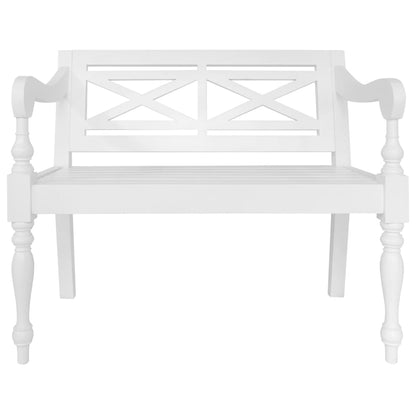 Panchina Batavia 98 cm in Legno Massello di Mogano Bianca