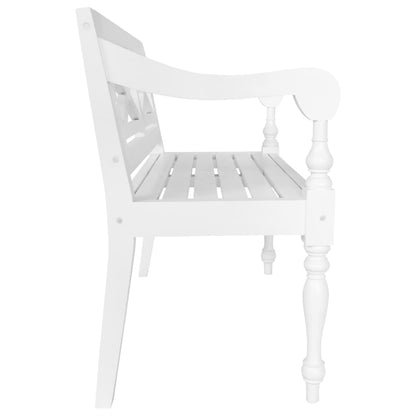 Panchina Batavia 98 cm in Legno Massello di Mogano Bianca