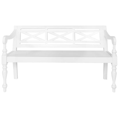Panchina Batavia 136 cm Legno Massello di Mogano Bianco