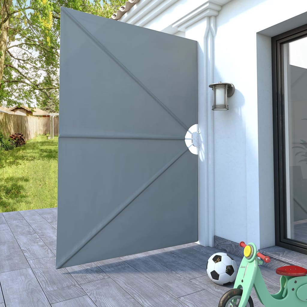 Tenda Laterale per Terrazza Pieghevole Grigio 240x160 cm