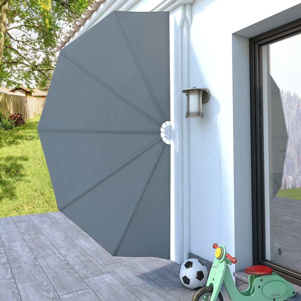 Tenda Laterale per Terrazza Pieghevole Grigio 160 cm