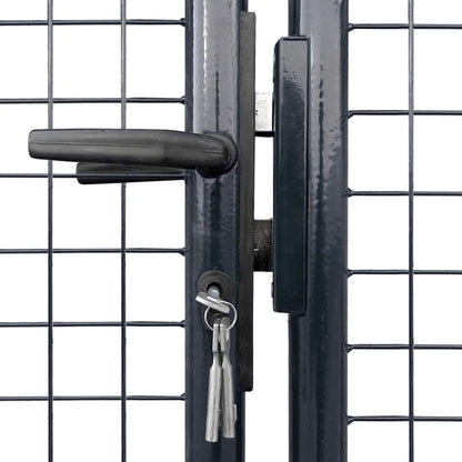 Cancello per Giardino Rete in Acciaio Zincato 289x200 cm Grigio