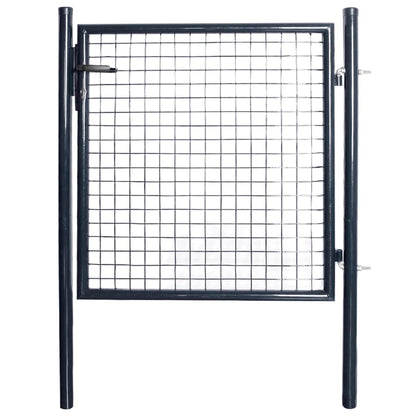 Cancello per Giardino Rete in Acciaio Zincato 85,5x100cm Grigio