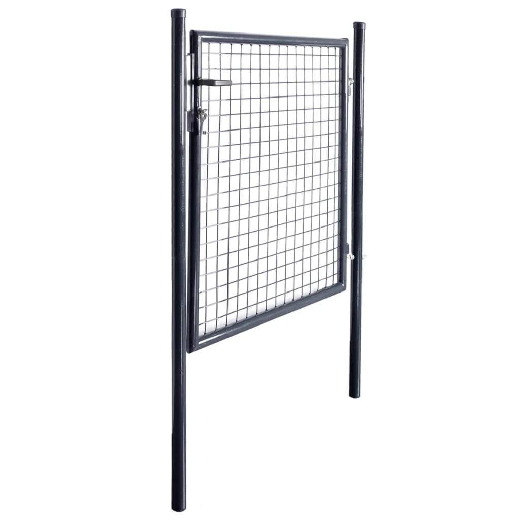 Cancello per Giardino Rete in Acciaio Zincato 85,5x100cm Grigio