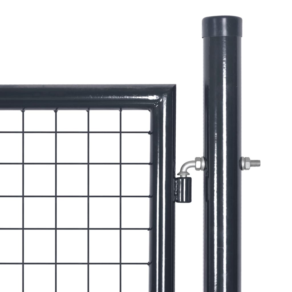 Cancello per Giardino Rete in Acciaio Zincato 85,5x100cm Grigio