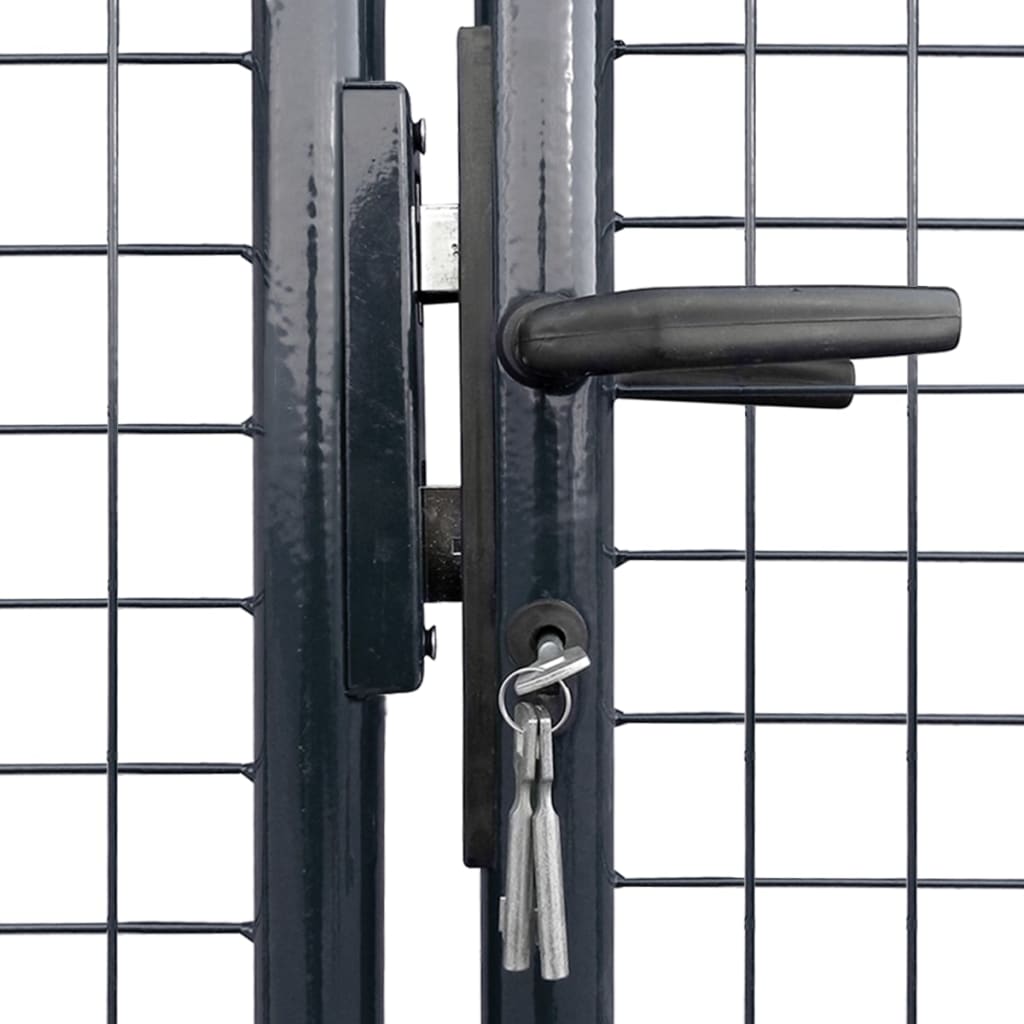 Cancello per Giardino in Acciaio Zincato 400x150 cm Grigio