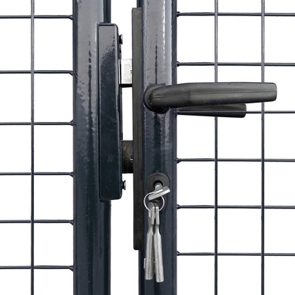 Cancello per Giardino in Acciaio Zincato 400x150 cm Grigio