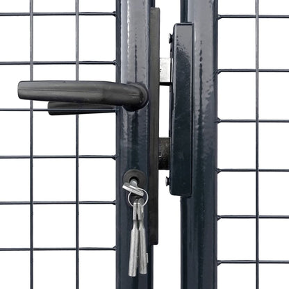 Cancello per Giardino in Acciaio Zincato Grigio 400x175 cm