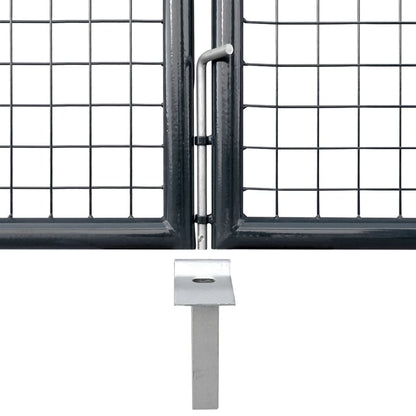 Cancello per Giardino in Acciaio Zincato Grigio 400x175 cm