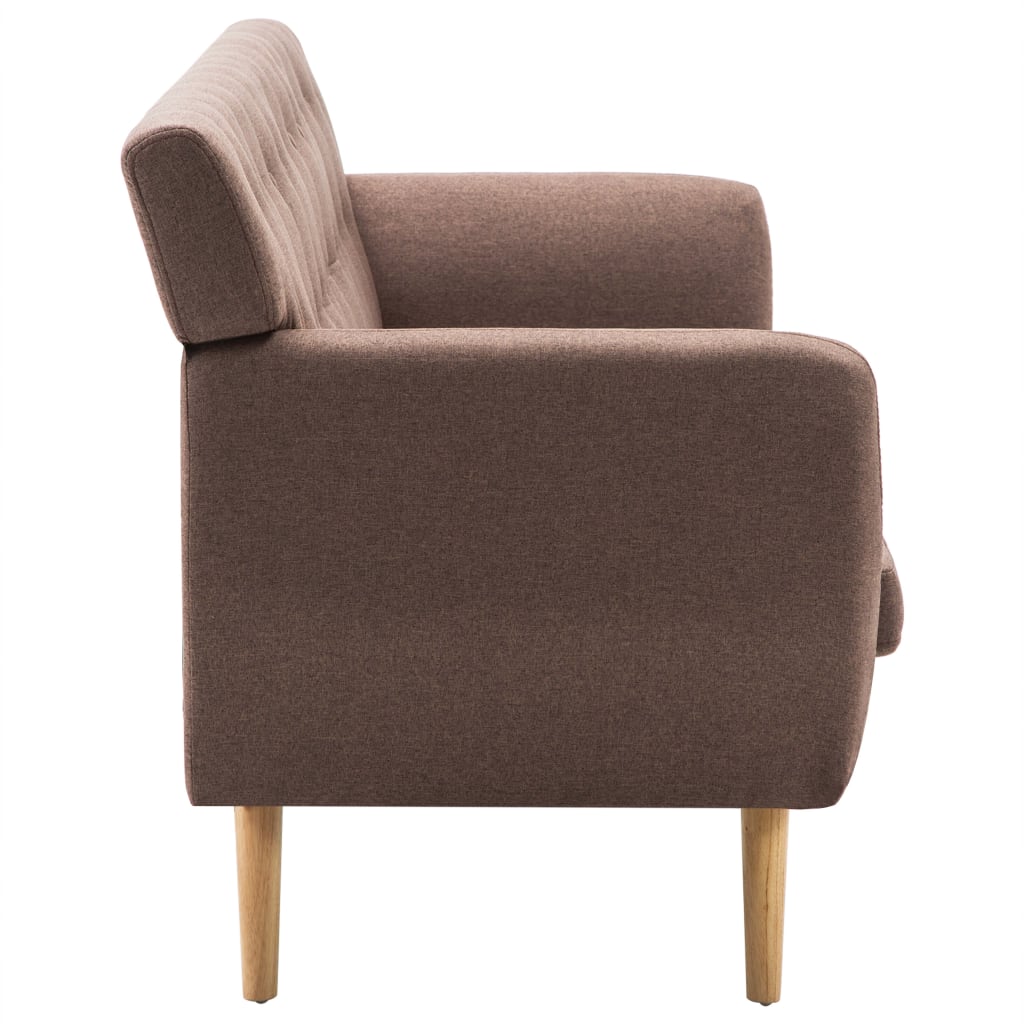 Divano a 3 Posti Rivestito in Tessuto 172x70x82 cm Marrone