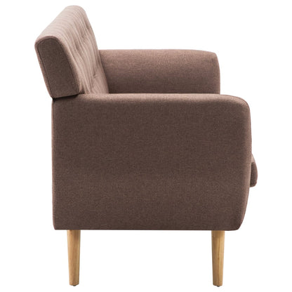 Divano a 3 Posti Rivestito in Tessuto 172x70x82 cm Marrone