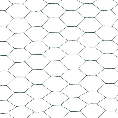 Recinzione in Rete per Pollaio in Acciaio e PVC 25x1,5 m Verde