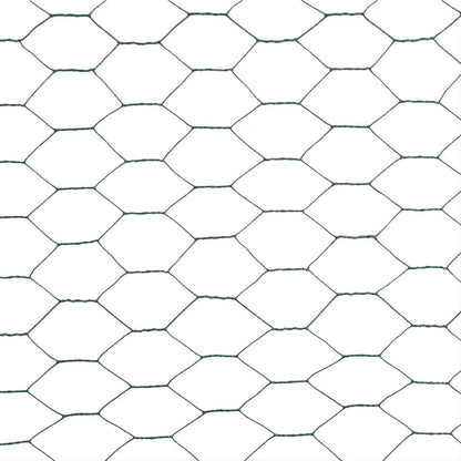 Recinzione in Rete per Pollaio in Acciaio e PVC 25x1,5 m Verde