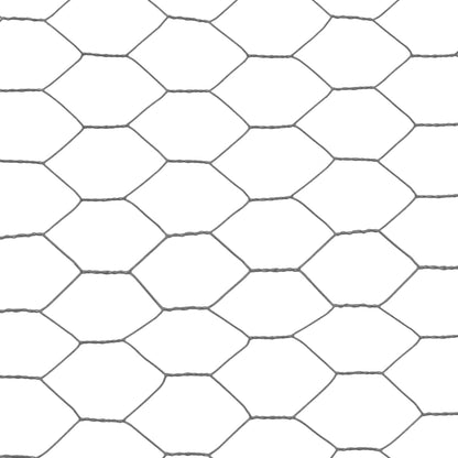 Recinzione in Rete per Pollaio in Acciaio e PVC 25x1,5 m Grigia