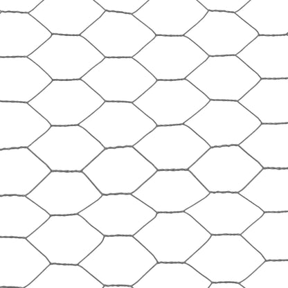 Recinzione in Rete per Pollaio in Acciaio e PVC 25x1,5 m Grigia