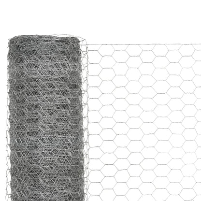 Recinzione in Rete per Pollaio Acciaio Zincato 25x1,2m Argento