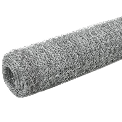 Recinzione in Rete per Pollaio Acciaio Zincato 25x1,2 m Argento