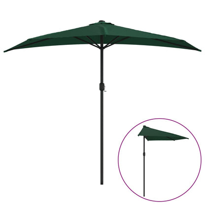 Ombrellone da Balcone Palo in Alluminio Verde 270x144 cm a MetÃ 