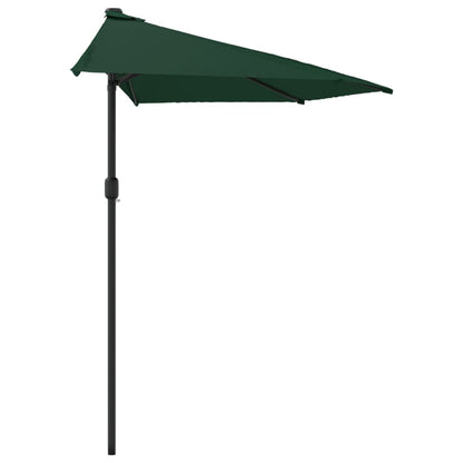 Ombrellone da Balcone Palo in Alluminio Verde 270x144 cm a MetÃ 