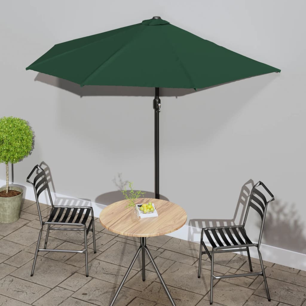 Ombrellone da Balcone Palo in Alluminio Verde 270x144 cm a MetÃ 