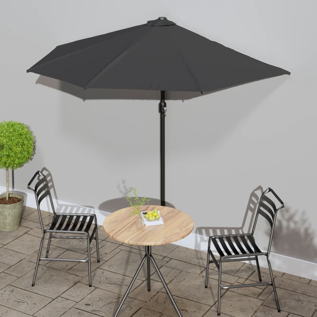 Ombrellone Balcone Palo Alluminio Antracite 270x144 cm a MetÃ 