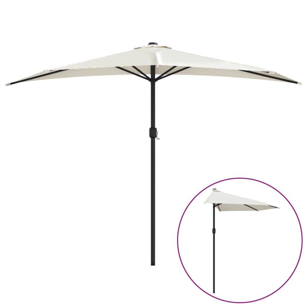 Ombrellone da Balcone Palo in Alluminio Sabbia 300x155cm a MetÃ 