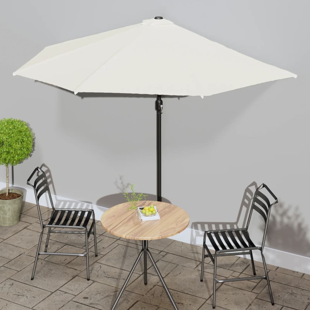 Ombrellone da Balcone Palo in Alluminio Sabbia 300x155cm a MetÃ 
