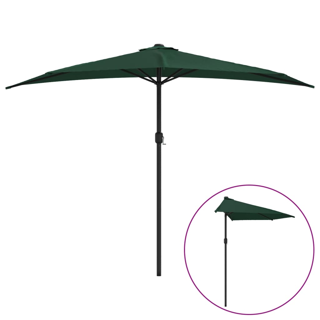 Ombrellone da Balcone Palo in Alluminio Verde 300x155 cm a MetÃ 