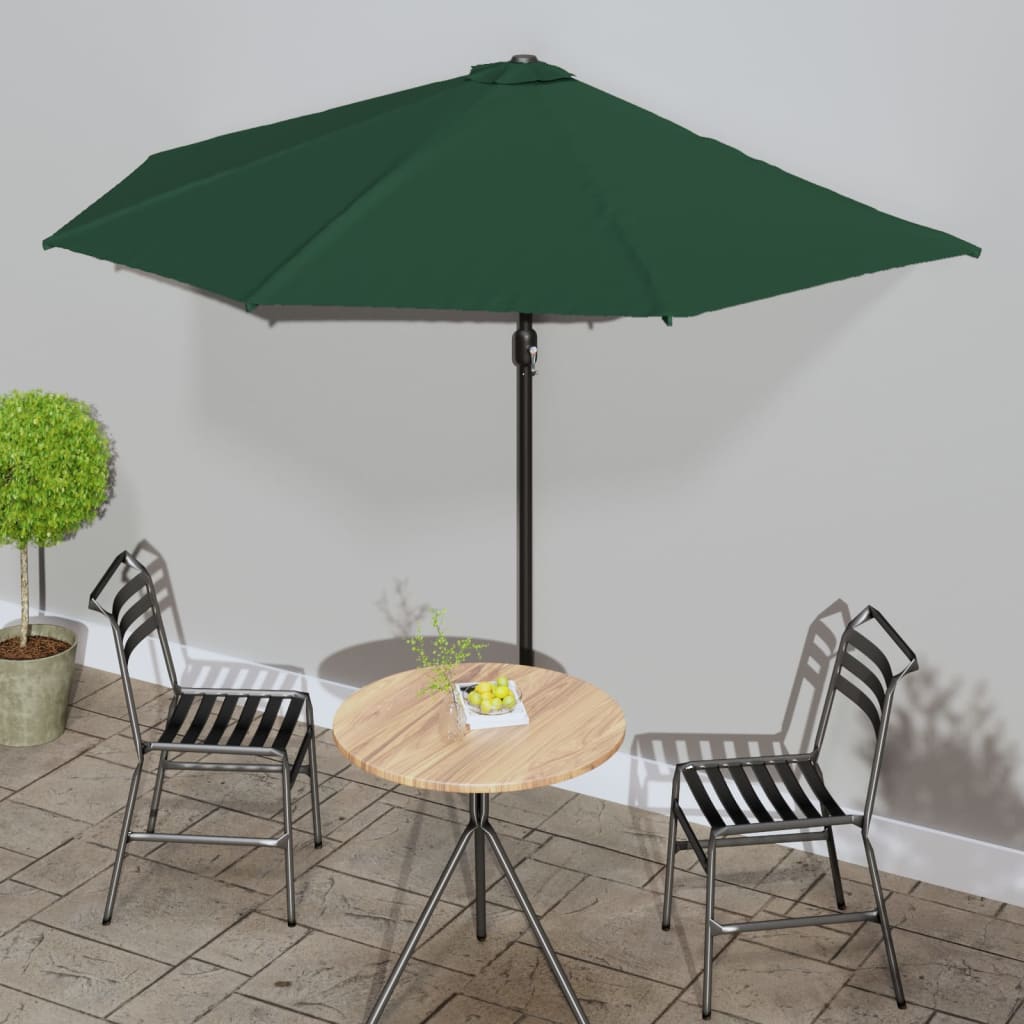 Ombrellone da Balcone Palo in Alluminio Verde 300x155 cm a MetÃ 