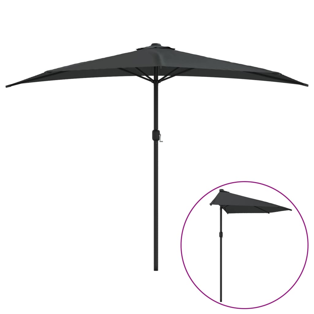 Ombrellone Balcone Palo Alluminio Antracite 300x155 cm a MetÃ 