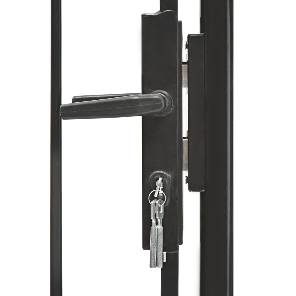Cancello da Giardino in Acciaio 1x1,75 m Nero